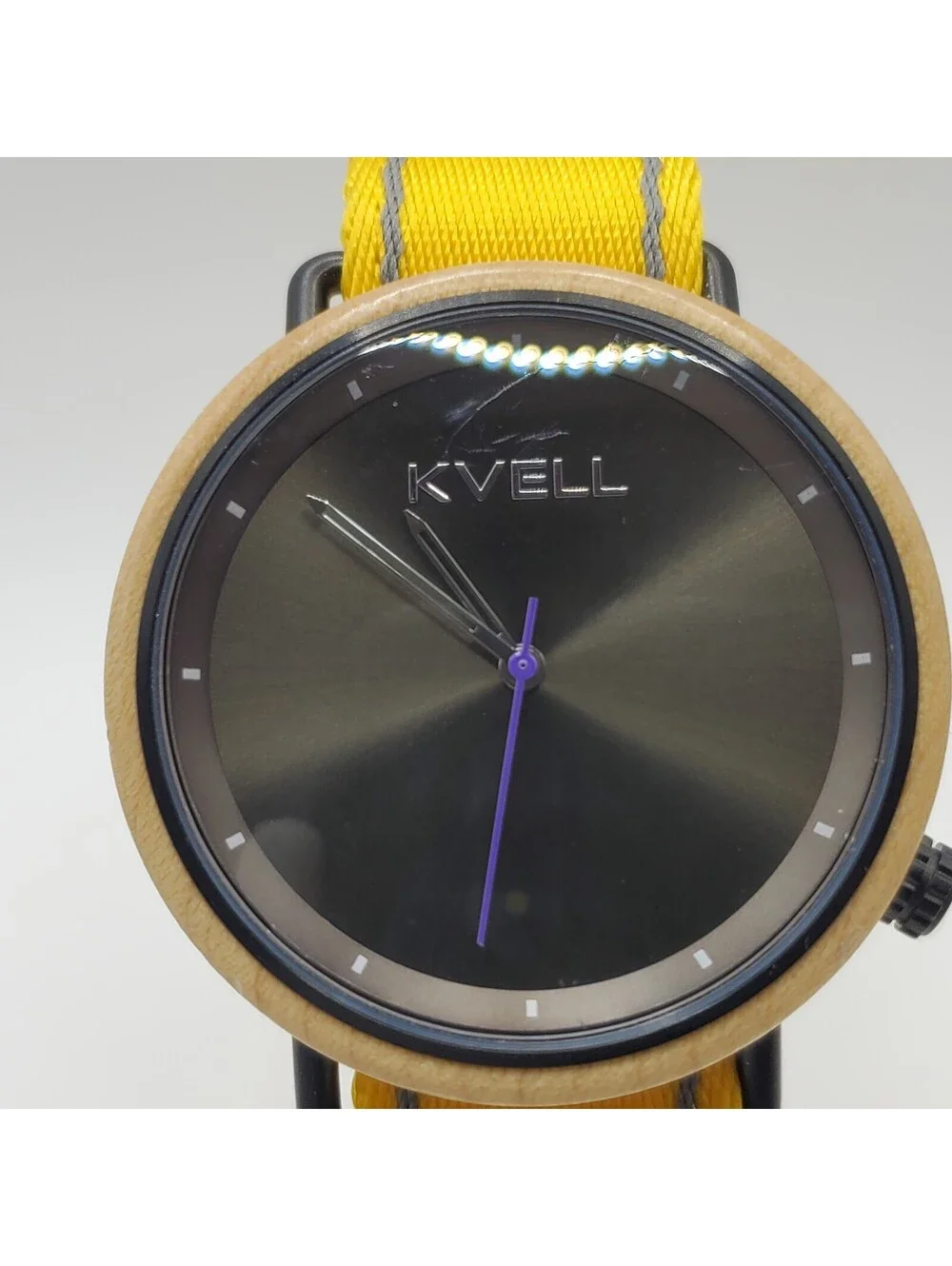 Kvell Wood Case Black Dial 42mm Watch New Battery